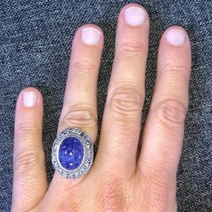 Artisan Crafted Carved Tanzanite Ring